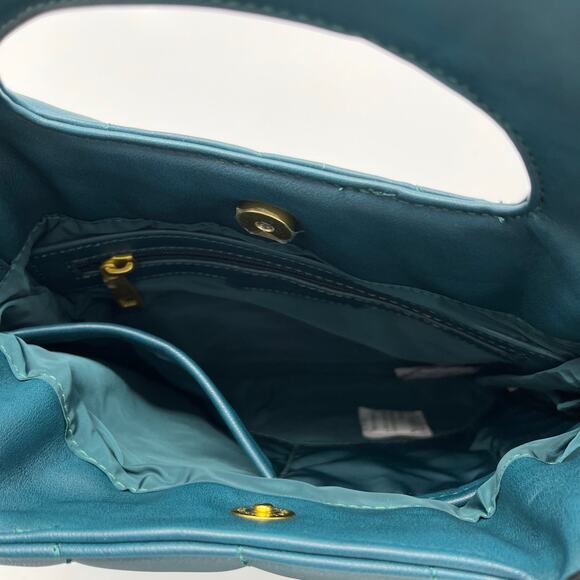 Fawn Design the Quilted Handbag or Crossbody with Dust Bag in Matte Teal - Picture 4 of 6